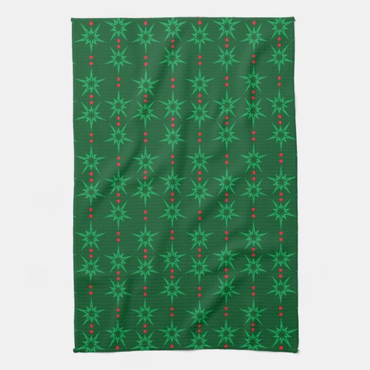 Mid Mod Garland Groene Keukenhanddoek (Verticaal)