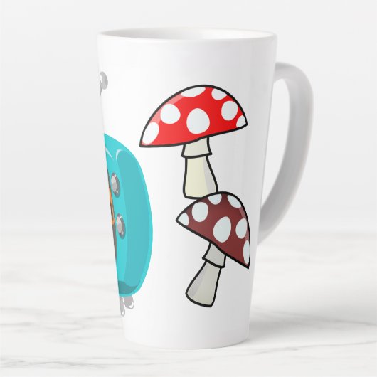 Mid Mod Geld Retro TV Latte Mok (Rechterhoek)