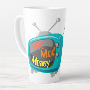 Mid Mod Geld Retro TV Latte Mok