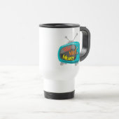 Mid Mod Geld Retro TV Reisbeker (Voorkant rechts)