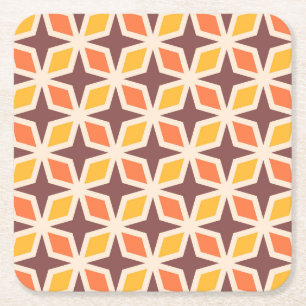 Mid Mod geometrisch sterpatroon Kartonnen Onderzetters