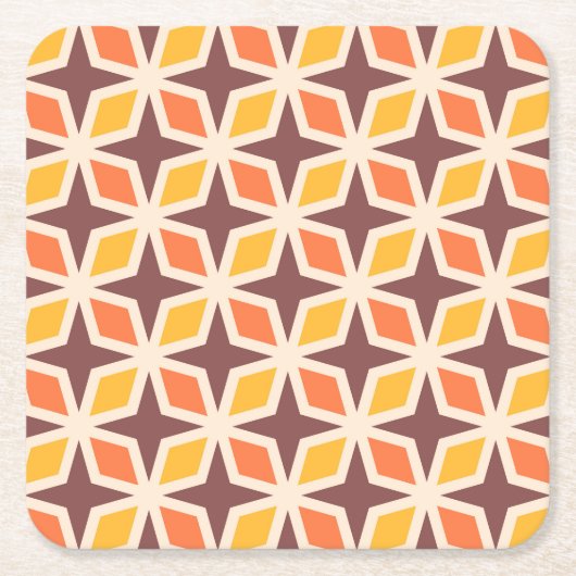 Mid Mod geometrisch sterpatroon Kartonnen Onderzetters (Voorkant)