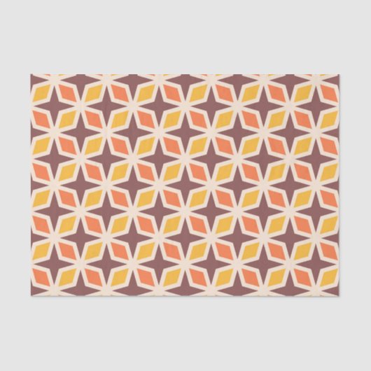 Mid Mod geometrisch sterpatroon Tissuepapier (Voorkant)