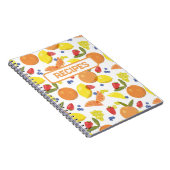 Mid Mod Grungy Risograph Fruit Recipe Notitieboek (Rechterzijde)