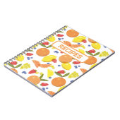Mid Mod Grungy Risograph Fruit Recipe Notitieboek (Linkerzijde)