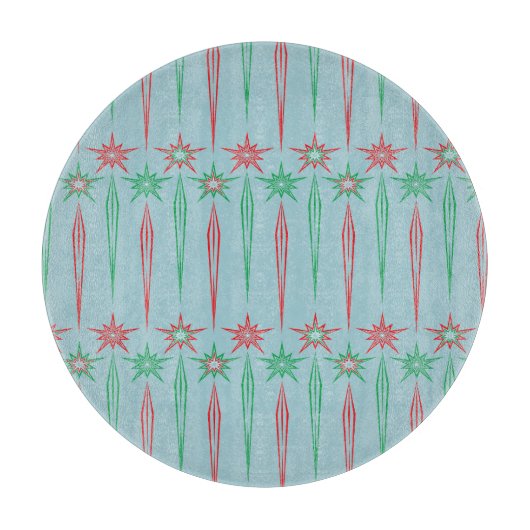 Mid Mod Icicles glas snijplank (Voorkant)