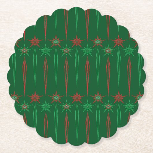 Mid Mod Icicles Groenboek Onderzetters (Voorkant)