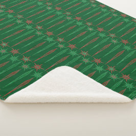 Mid Mod Icicles Groene Sherpa Deken (3 maten)