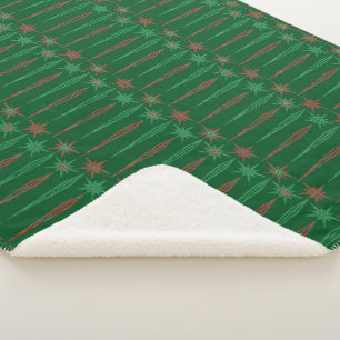Mid Mod Icicles Groene Sherpa Deken (3 maten)