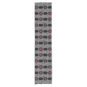 Mid Mod Kolomvaten Maroon Retro Korte Tafelloper (Voorkant)
