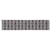 Mid Mod Kolomvaten Maroon Retro Korte Tafelloper (Horizontaal)