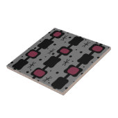 Mid Mod Kolomvaten Maroon Retro Tegeltje (Zijkant)