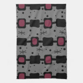 Mid Mod Kolomvaten Maroon Retro Theedoek (Verticaal)