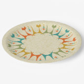 Mid Mod Meow op Tan ©studioxine Papieren Bordje (Gekanteld)