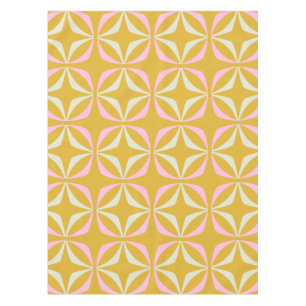  Mid Mod Mustard Geel Roze Geometrisch Tafelkleed