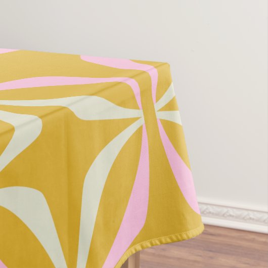  Mid Mod Mustard Geel Roze Geometrisch Tafelkleed (Voorbeeld)