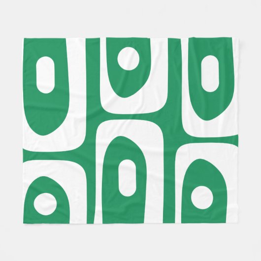 Mid Mod Piquet Pattern Kelly Green and White Fleece Deken (Voorkant (Horizontaal))