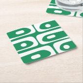 Mid Mod Piquet Pattern Kelly Green and White Kartonnen Onderzetters (Schuin)