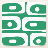 Mid Mod Piquet Pattern Kelly Green and White Kartonnen Onderzetters (Voorkant)