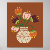 Mid Mod Tulips Bouquet Poster (Voorkant)