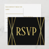 MId Mod Zwarte Ontwerp - RSVP Briefkaart (Voorkant / Achterkant)
