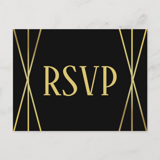 MId Mod Zwarte Ontwerp - RSVP Briefkaart (Voorkant)