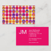 Mid Modern Century Roze en Geel Visitekaartje (Voorkant / Achterkant)