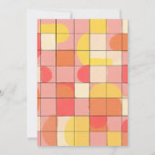 Mid Modern Geometrisch Roze Geel Repetitie Diner Kaart (Achterkant)