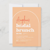Mid Modern Oranje Retro Arch Brunch Vrijgezellenfe Kaart (Voorkant)