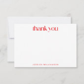 Mid Modern Red Roze Geometric Custom Vrijgezellenf Bedankkaart (Voorkant)