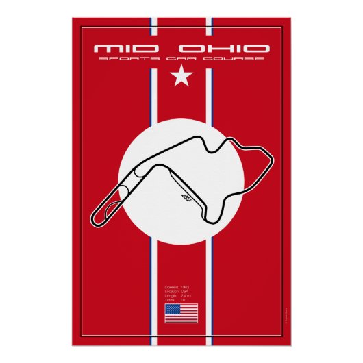Mid Ohio Sports Car Course Perfect Poster (Voorkant)