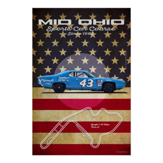 Mid Ohio Sports Car Course Perfect Poster (Voorkant)
