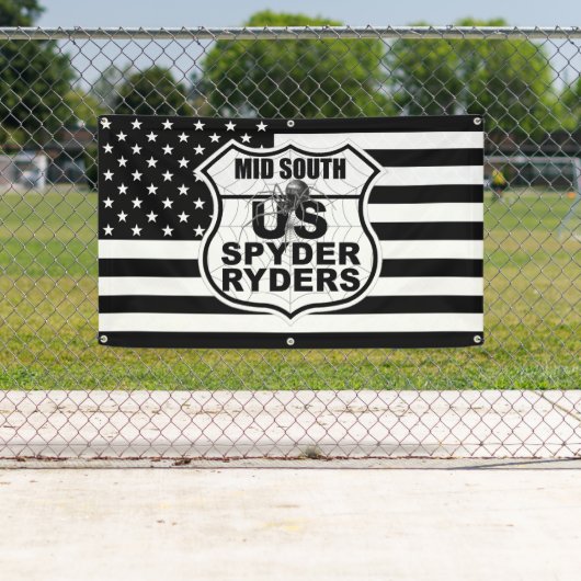 Mid South Chapter - US Flag & Logo Banner bw 3x5 (Insitu)