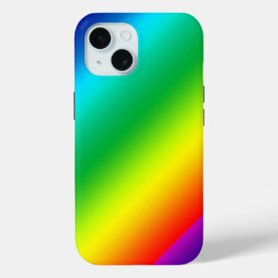 Mid Spectrum Rainbow Tie Dye Colors Skew iPhone 15 Case