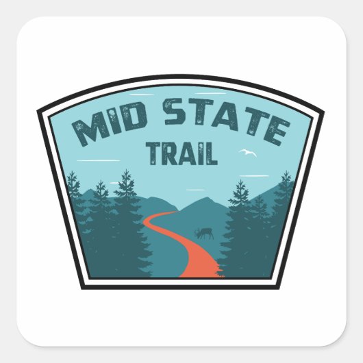 Mid State Trail Pennsylvania Vierkante Sticker (Voorkant)