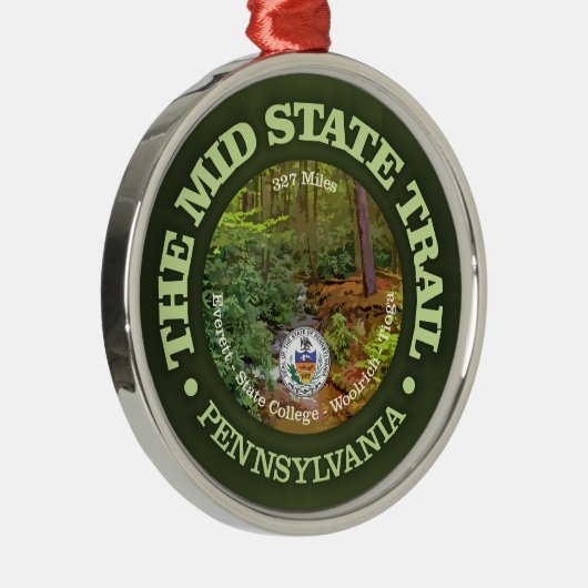 Mid State Trail (rood) Metalen Ornament (Rechts)