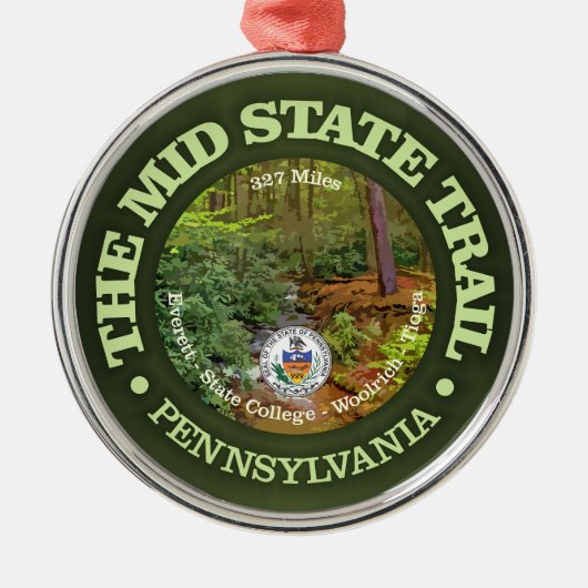 Mid State Trail (rood) Metalen Ornament (Voorkant)