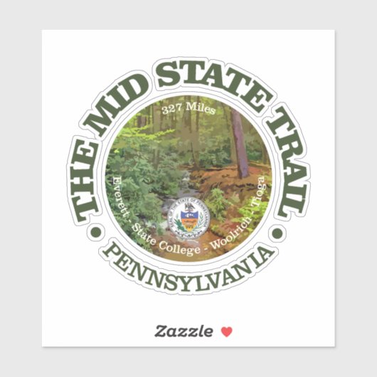 Mid State Trail (rood) Sticker (Vel)