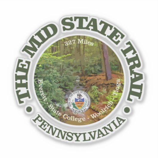 Mid State Trail (rood) Sticker (Voorkant)