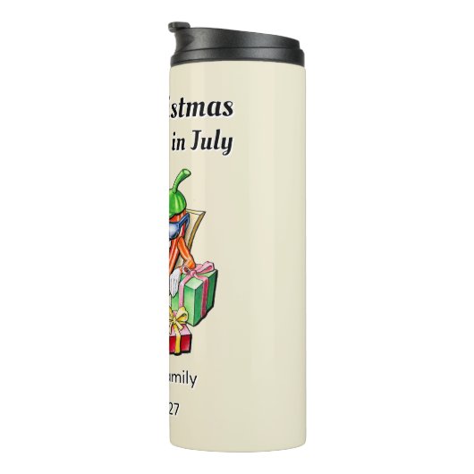 Mid Summer Tropical Christmas Spicy Pool Party Thermosbeker (Geroteerd rechts)
