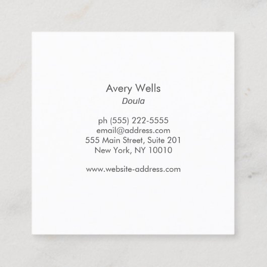 Mid-vrouw Doula Birth Couch moeder en kind Vierkante Visitekaartje (Achterkant)