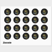 Mid & zoute boze bas viskleur  ronde sticker (Vel)