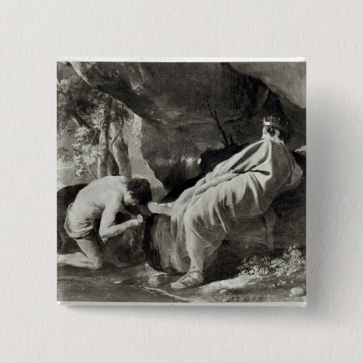 Midas aan de bron van de Pactolus Vierkante Button 5,1 Cm (Voorkant)