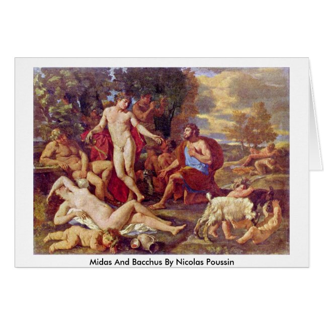 Midas en Bacchus door Nicolas Poussin (Voorkant Horizontaal)