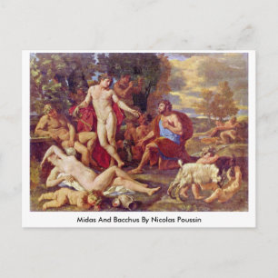 Midas en Bacchus door Nicolas Poussin Briefkaart