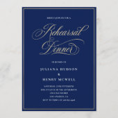 MIDAS - Navy & Gold repetitie diner uitnodiging (Voorkant)