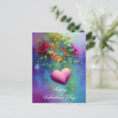 Midbloemen en valentijn briefkaart (Staand voorkant)