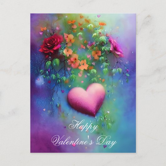 Midbloemen en valentijn briefkaart (Voorkant)