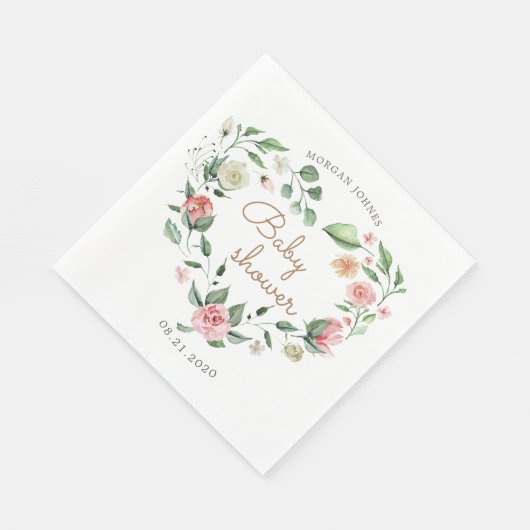midbloom baby shower monogram servet (Hoek)