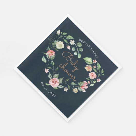 midbloom baby shower monogram servet (Hoek)